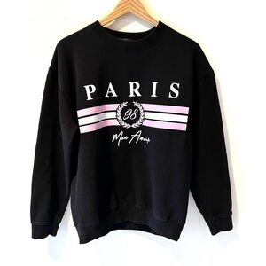 Missguided PARIS Pink black white sweatshirt size M